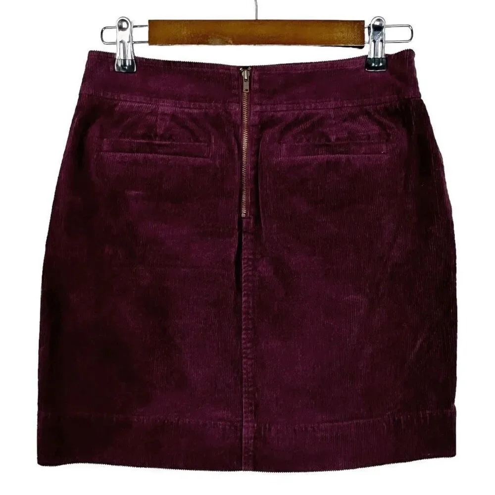 Loft Corduroy Burgundy Skirt size 0P